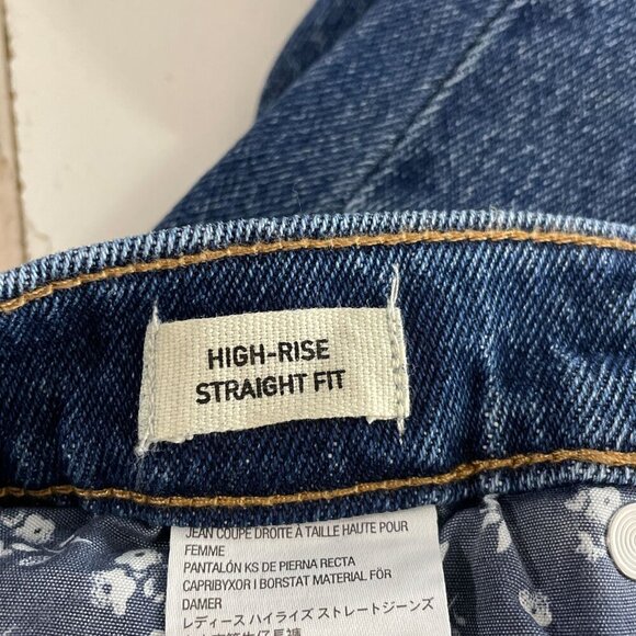 NEW Kirkland Signature Womens 10 High-Rise Straight Fit Jeans Blue 99% Cotton - Picture 4 of 9